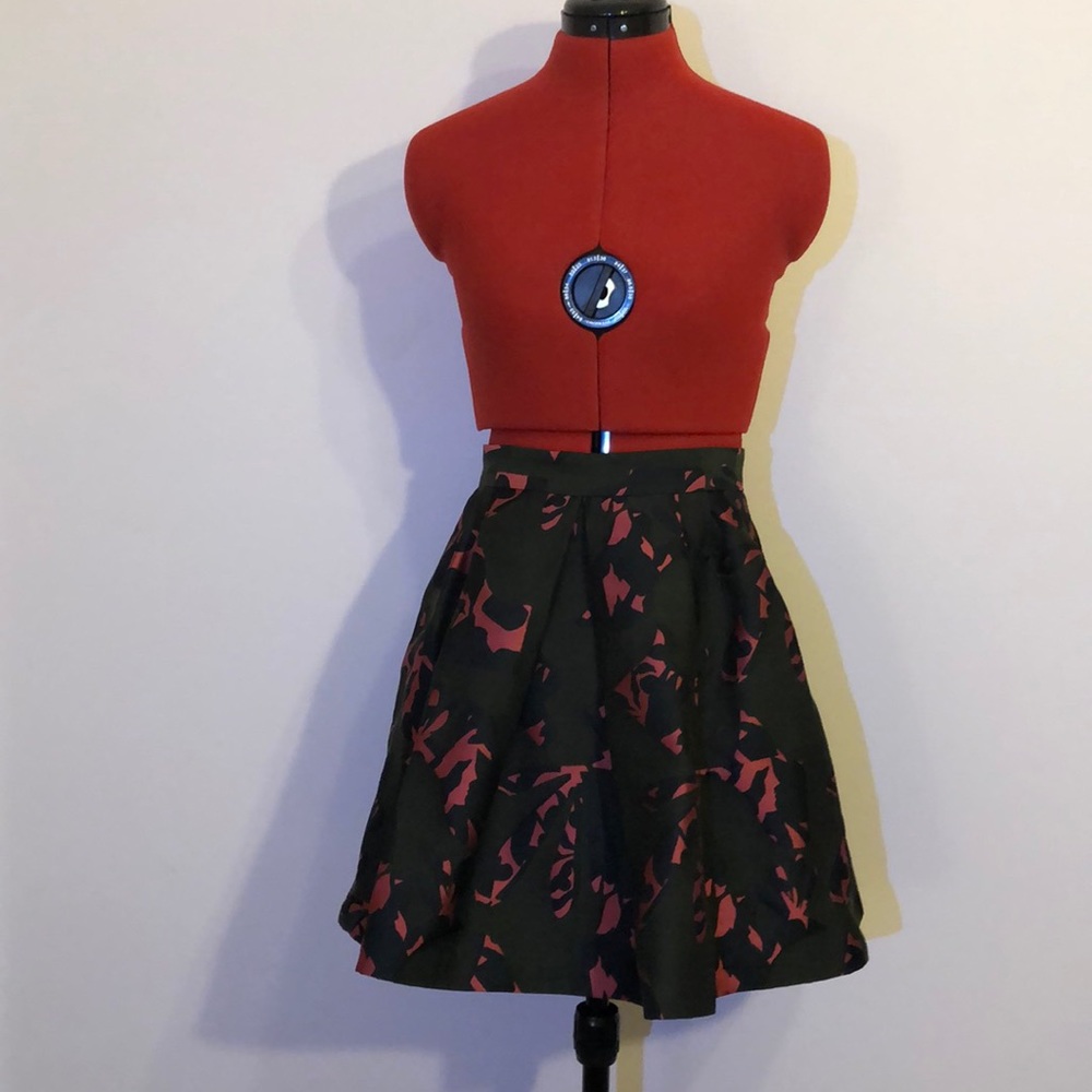 Banana Republic Green and Pink Flare Skirt